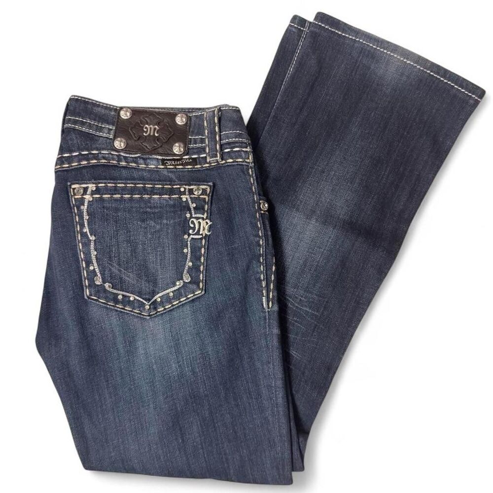 (2008-2012) Miss Me Rhinestone Bootcut Jeans - Dark Wash - 30